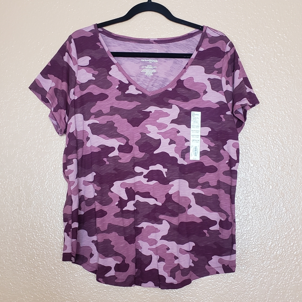 New Sonoma Army Print V-neck Top - Size PXXL